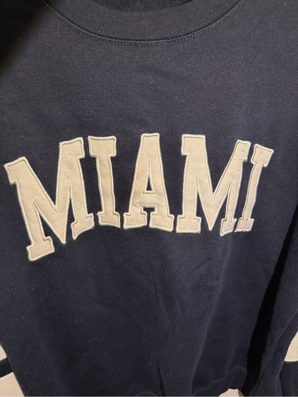 New York Popular XL Miami Navy Varsity Crewneck Sweatshirt - Picture 3 of 3